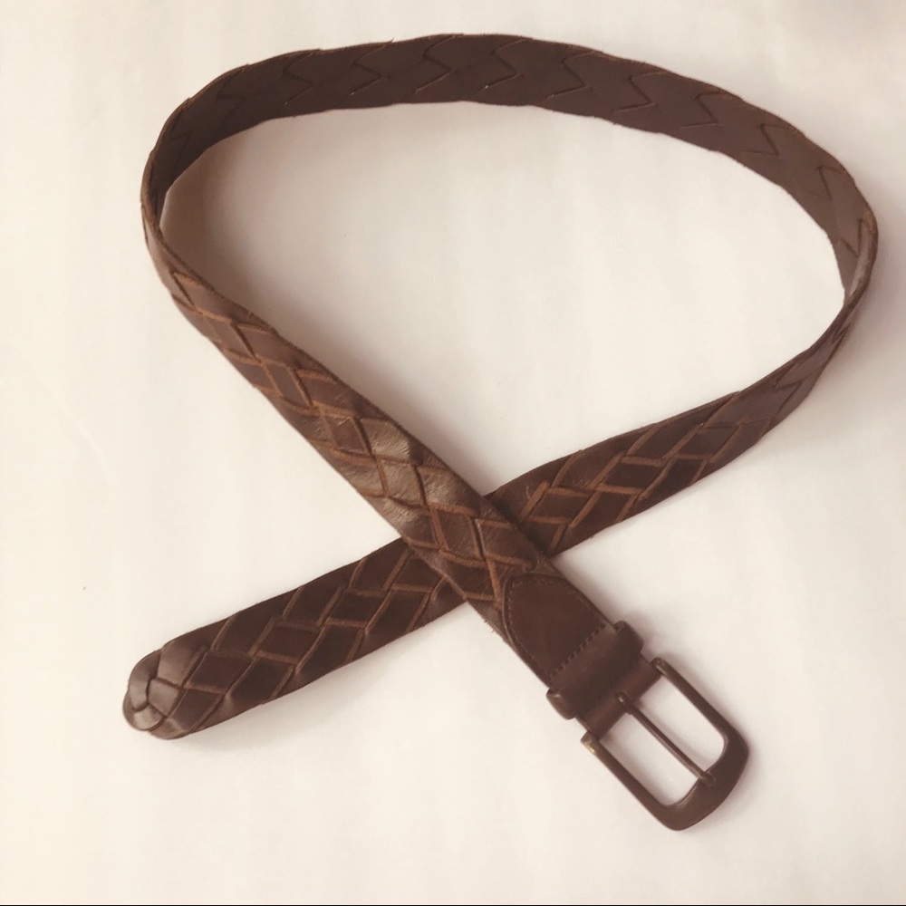 Massimo Dutti Brown braided leather belt